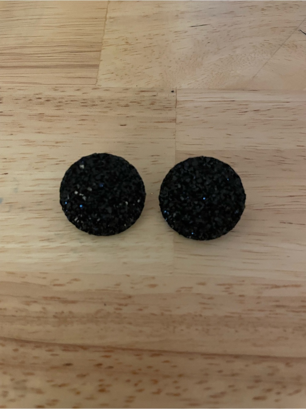 Set of 3 Sparkle Druzy Stud Earrings - Silver, Black, Brown Iridescent - Picture 3 of 5